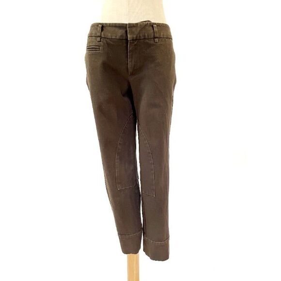 Ann Taylor LOFT Olive Green/Brown Cropped Riding Pants 6P Everyday - Picture 2 of 11